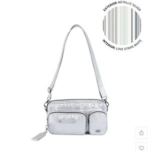 Lug Switcheroo Metallic Silver Crossbody Bag